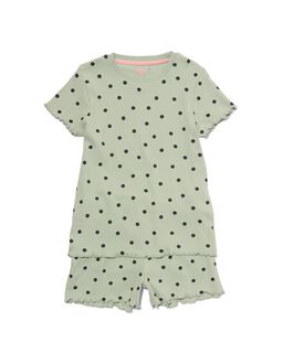Kinder Shortama Rib Stippen (lichtgroen)