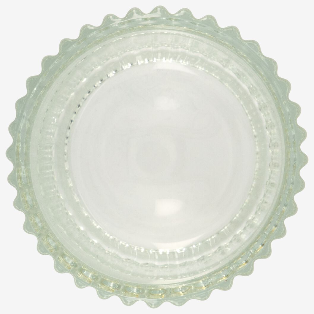 sfeerlichthouder glas met ribbels Ø7x6.5 - 13322116 - HEMA