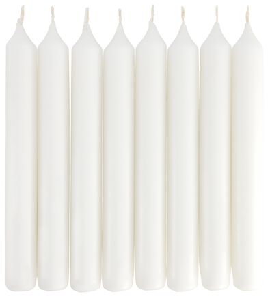 dinerkaarsen Ø2x17 wit - 8 stuks wit 2 x 17 - 13501930 - HEMA