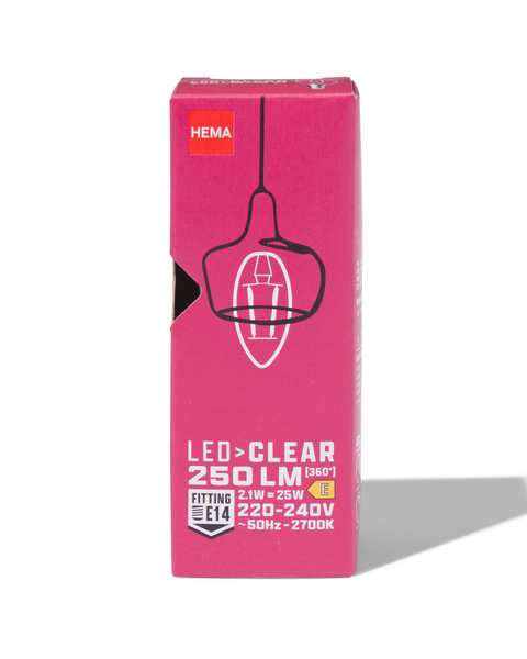 led kaars clear E14 2.1W 250lm dim - 20070061 - HEMA