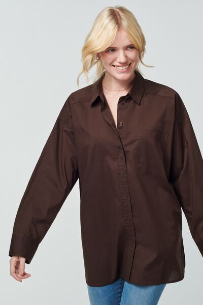 Weigeren Onderhoudbaar Hoop van dames blouse poplin India bruin - HEMA