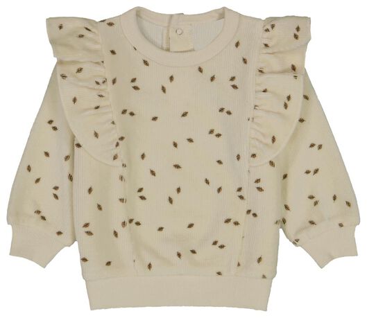 baby sweater rib velours met ruffle - 1000029136 - HEMA