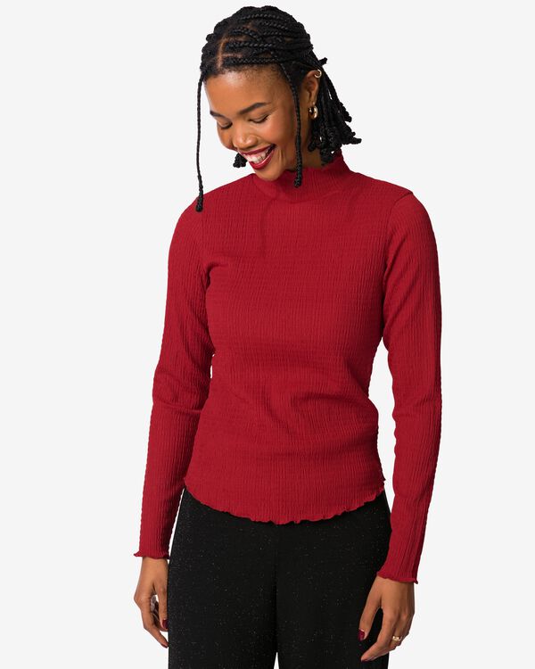 dames top Dewi crinkle rood rood - 36206160RED - HEMA