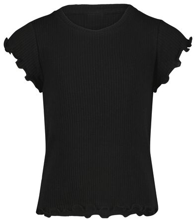 kinder t-shirt rib zwart - 1000024715 - HEMA