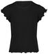 kinder t-shirt rib zwart - 1000024715 - HEMA