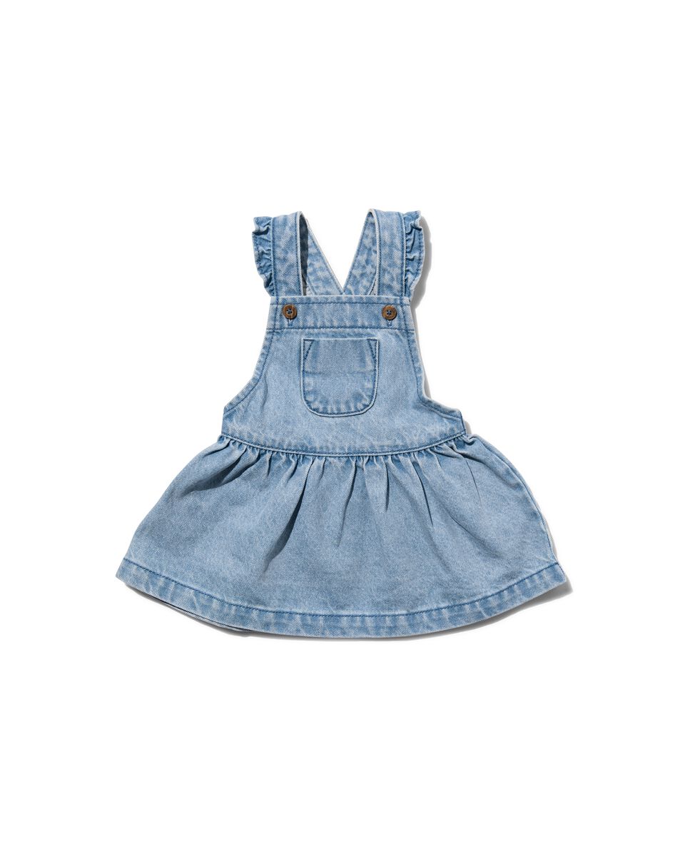 kalligrafie uitzondering Sluimeren baby salopette jurk denim blauw - HEMA