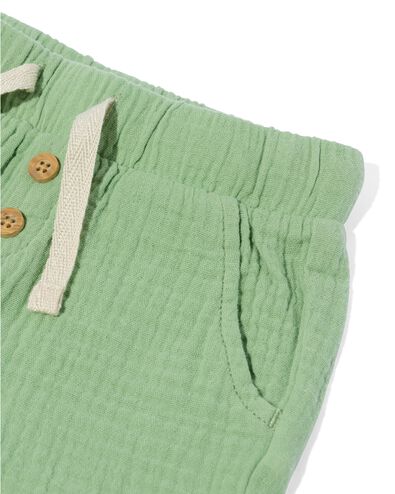 baby korte broek mousseline groen 86 - 33107755 - HEMA