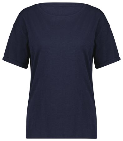 dames t-shirt blauw - 1000023922 - HEMA