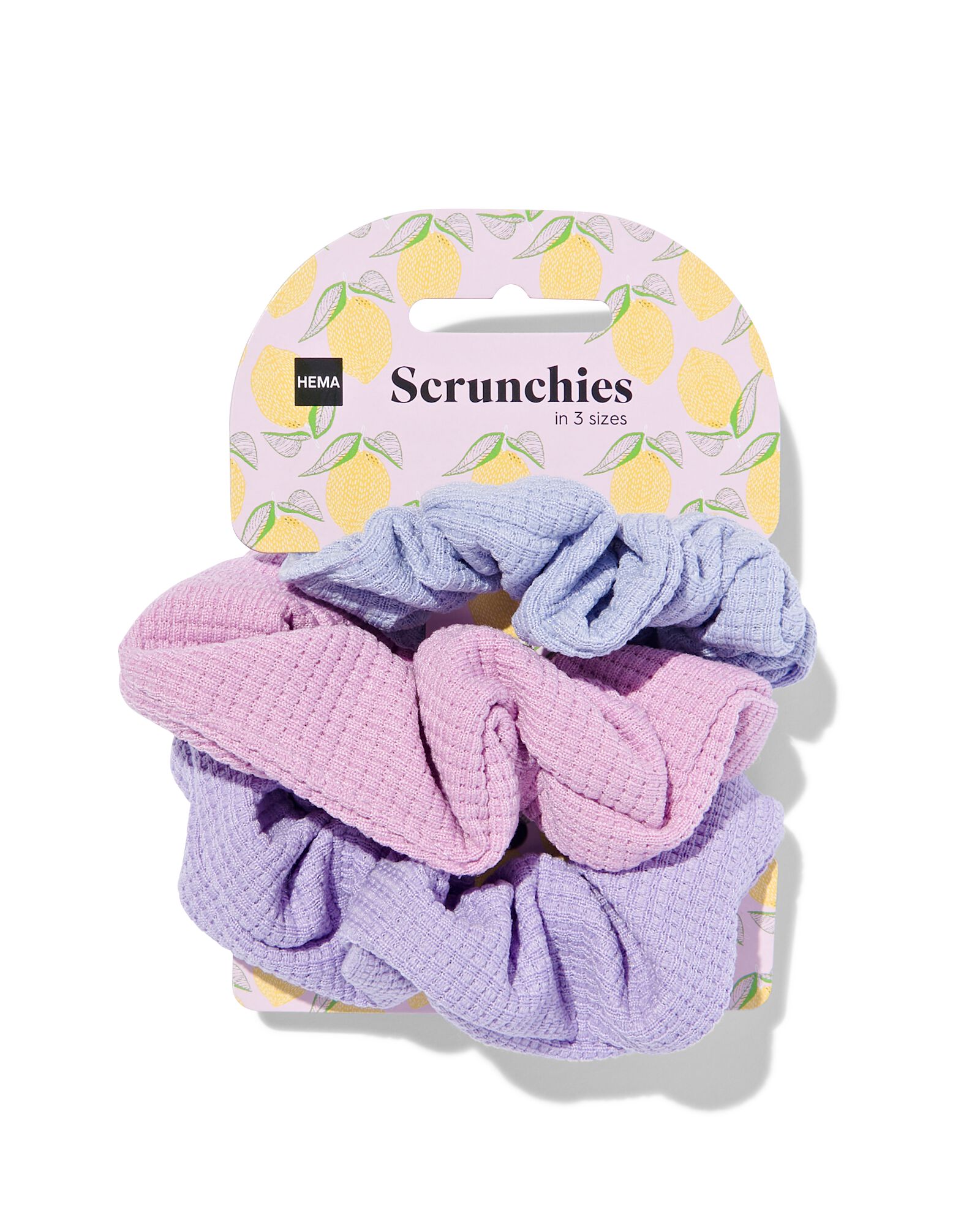 scrunchies in 3 maten paars - 3 stuks - 60640026 - HEMA