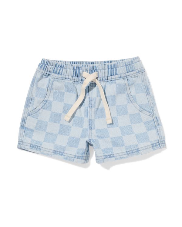 baby korte broek ruiten denim denim - 33153570DENIM - HEMA