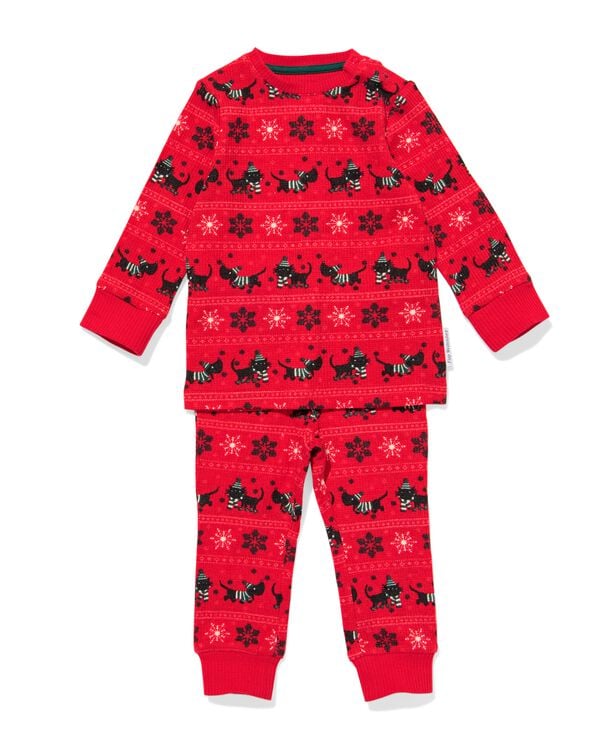 Takkie en Siepie babypyjama wafel  rood rood - 33300270RED - HEMA