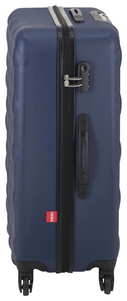 Joseph Banks Veilig slank koffer - 77x52x28 - structuur - donkerblauw - HEMA