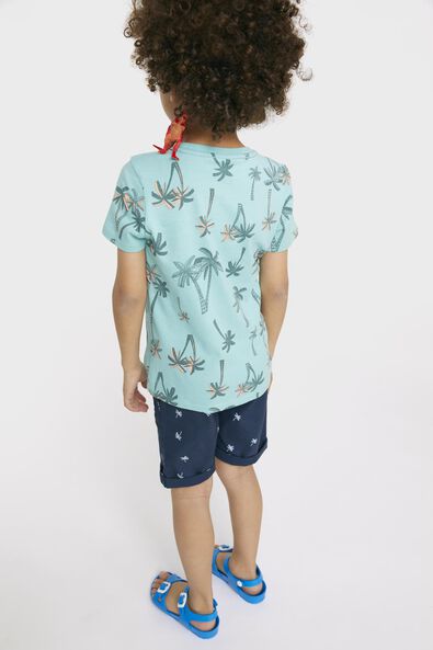 kinder t-shirt palmbomen zeeblauw - 1000027889 - HEMA