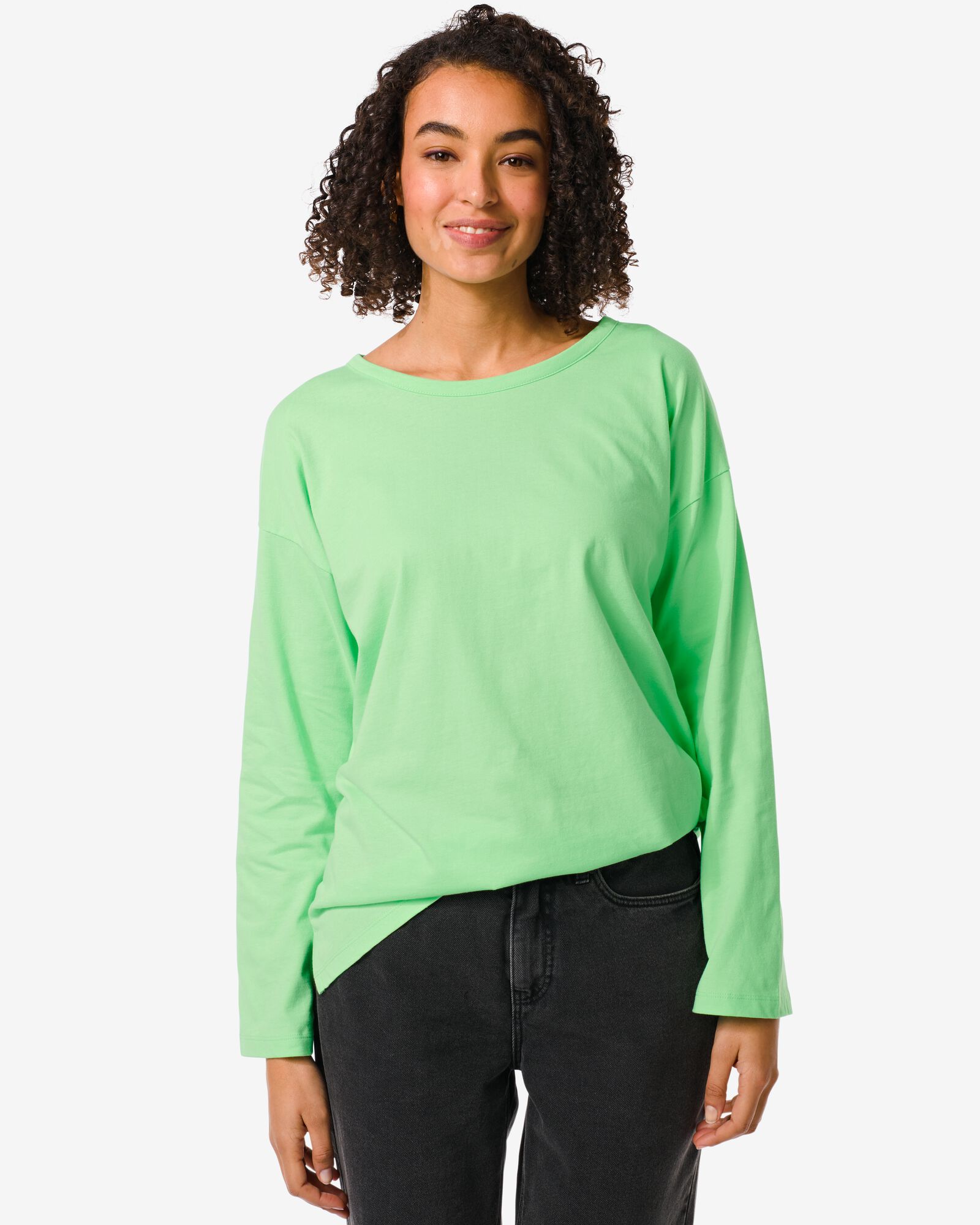 Image of HEMA Dames T-shirt Daisy Groen (groen)