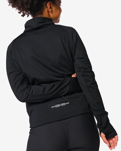 dames fleece sportshirt zwart zwart - 36090104BLACK - HEMA