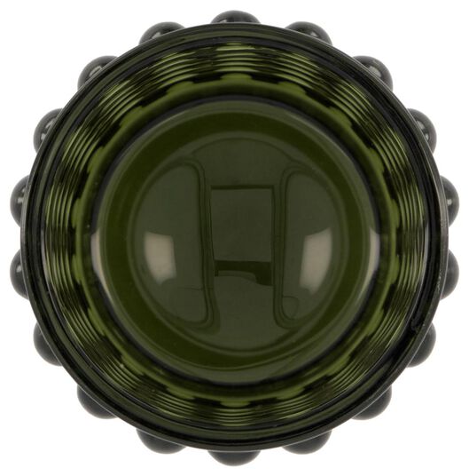 sfeerlichthouder glas met reliëf stippen Ø7x6.5 groen - 13322127 - HEMA