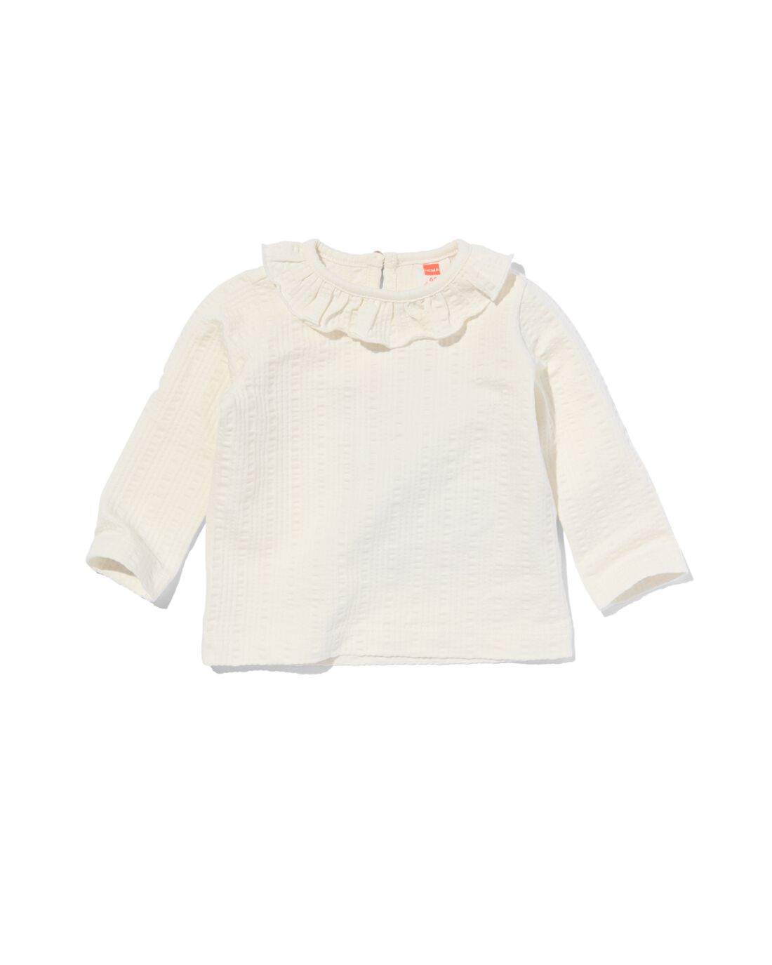 HEMA Baby T-shirt Met Kraag Gebroken Wit (gebroken wit)