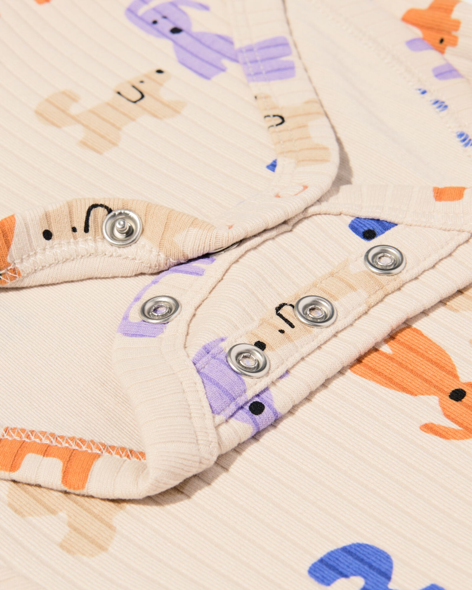 meegroeiromper ecovero™ hondjes gebroken wit gebroken wit - 33307250OFFWHITE - HEMA