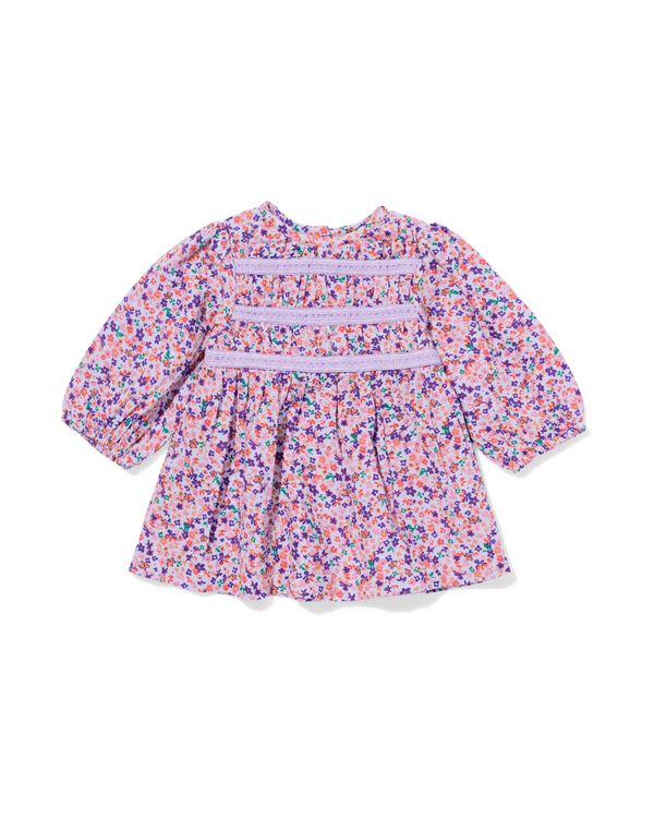 babyjurk mousseline bloemen paars paars - 33028270PURPLE - HEMA
