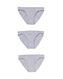 dames slips katoen - 3 stuks grijsmelange XS - 19681400 - HEMA