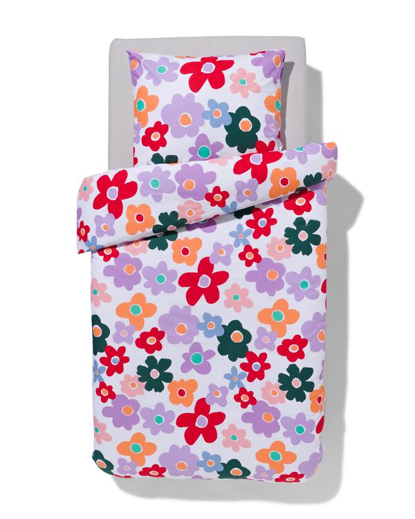 kinder dekbedovertrek zacht katoen 140x200 bloemen - 5730216 - HEMA