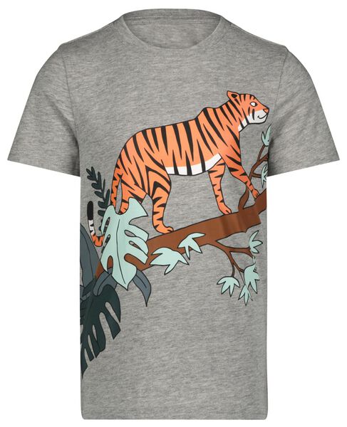 Wieg helaas Taille kinder t-shirt tijger grijsmelange - HEMA