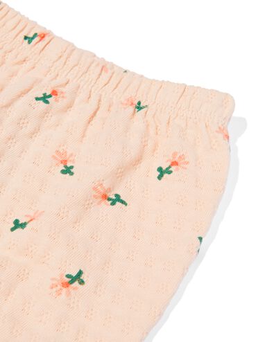 newborn kledingset shirt en broek ajour bloemen perzik 50 - 33481811 - HEMA