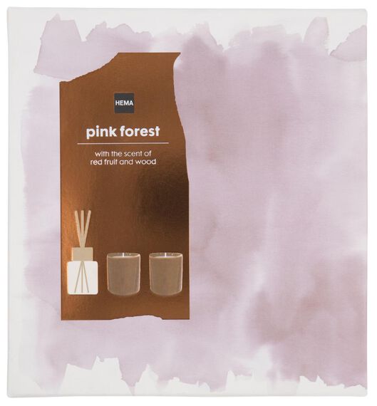 cadeaudoos geurkaarsen en -stokjes pink forest - 13502732 - HEMA