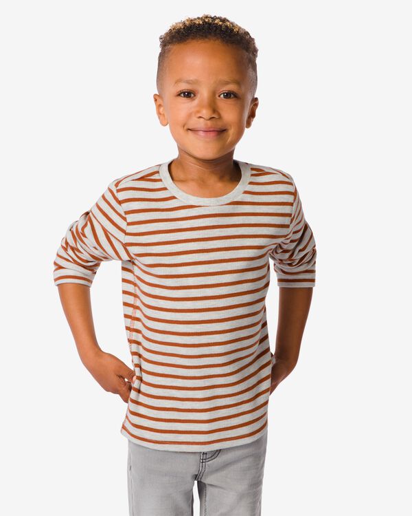 kinder trui structuur bruin bruin - 1000031942 - HEMA
