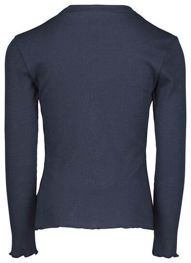 kinder t-shirt rib donkerblauw - 1000021609 - HEMA