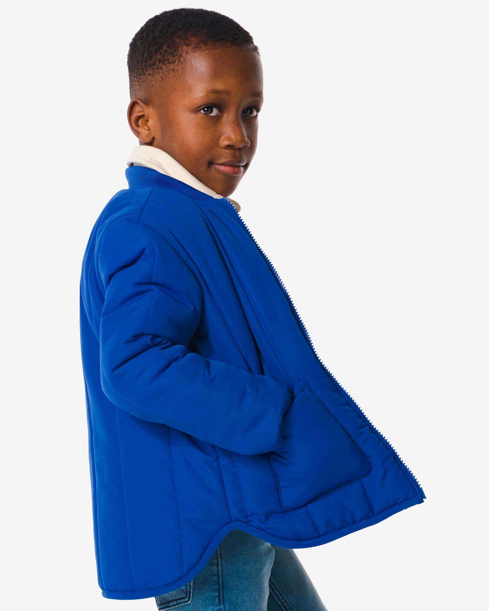 kinder gewatteerde jas doorgestikt blauw blauw - 30775708BLUE - HEMA