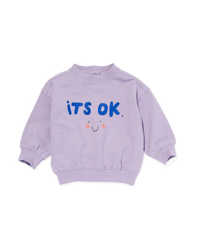 baby sweater 'it's ok' paars 68 - 33193342 - HEMA