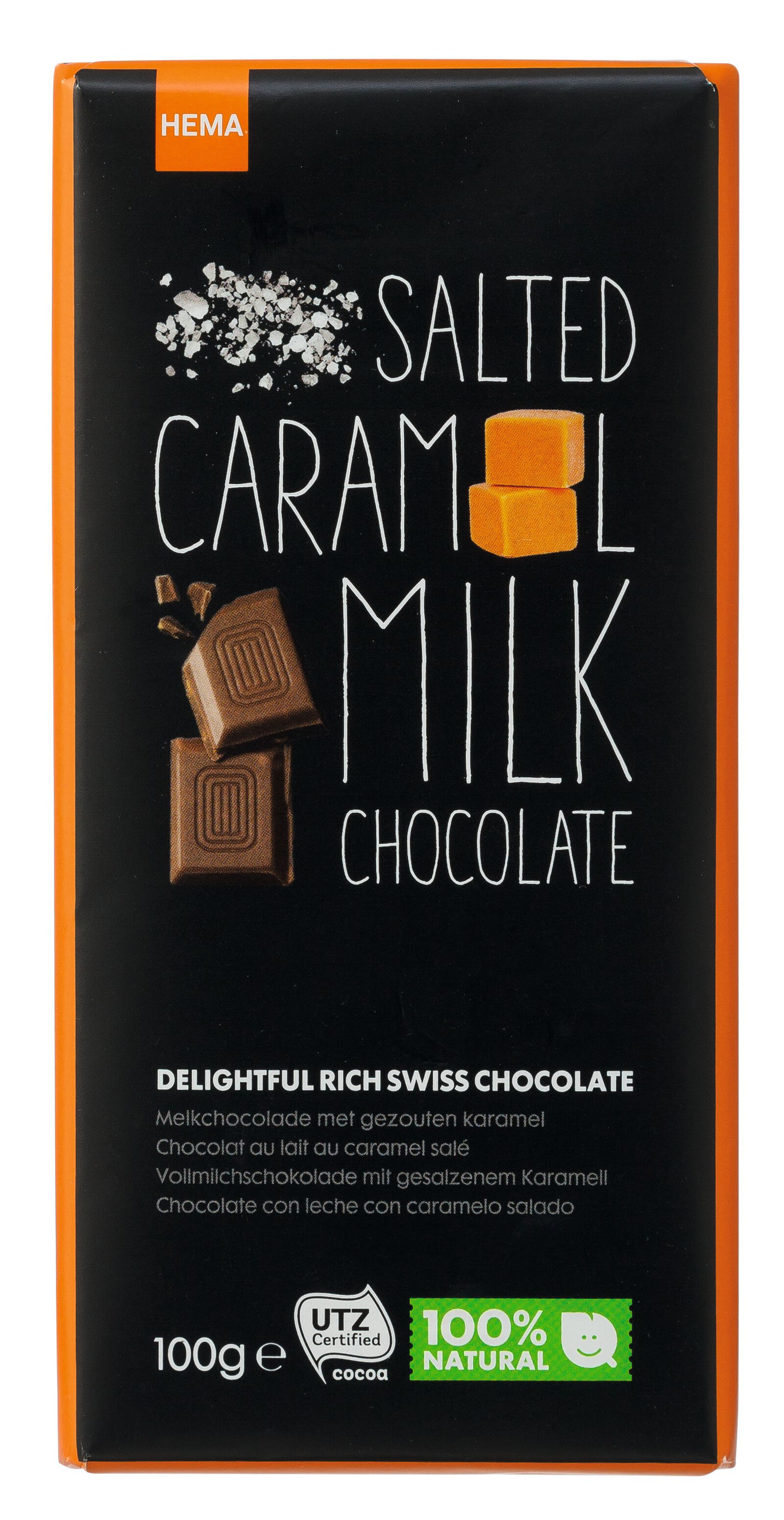 melkchocolade met gezouten karamel - 10370031 - HEMA