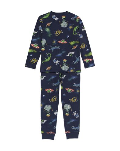 kinder pyjama space dino donkerblauw 122/128 - 23080583 - HEMA