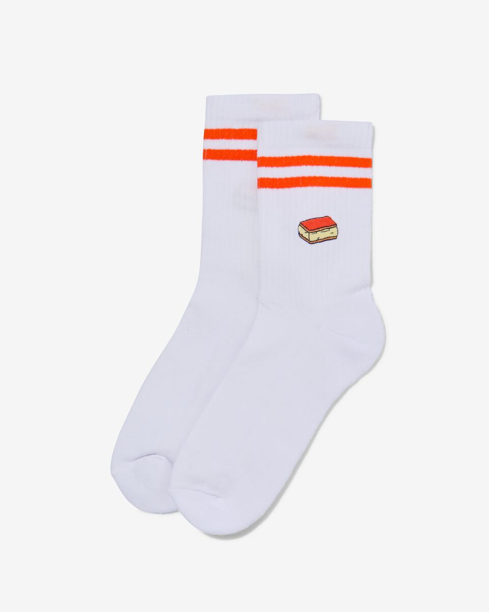 sokken met oranjetompouce wit 39/42 - 4220562 - HEMA