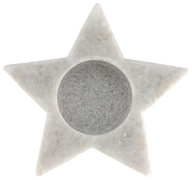 sfeerlichthouder marmer ster 10 cm wit - 25103594 - HEMA