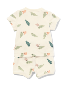 baby kledingset shirt en broek badstof zeehonden ecru ecru - 1000030959 - HEMA