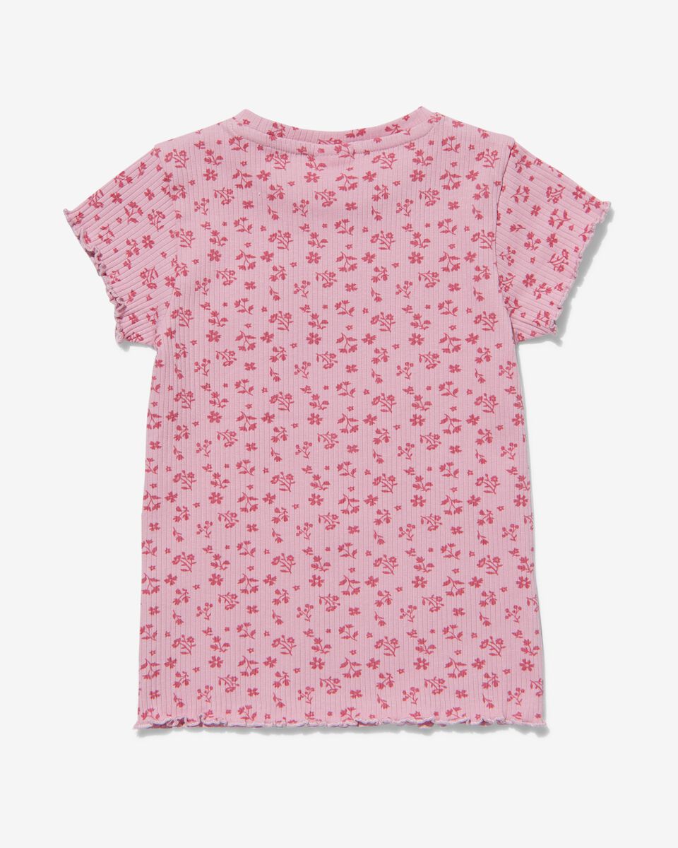 kinder t-shirt met ribbels lila - 1000031383 - HEMA