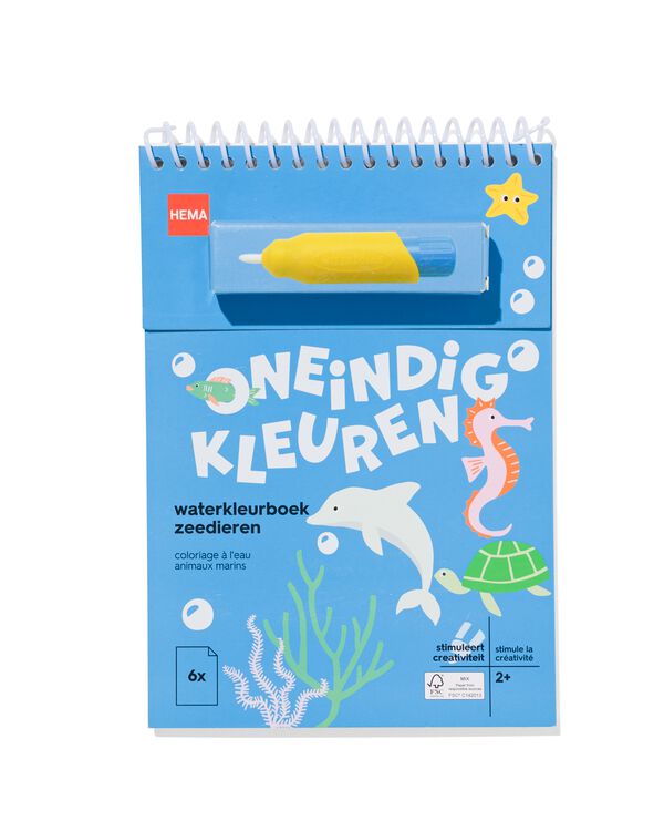 waterkleurboek zeedieren 2+ - 15910225 - HEMA