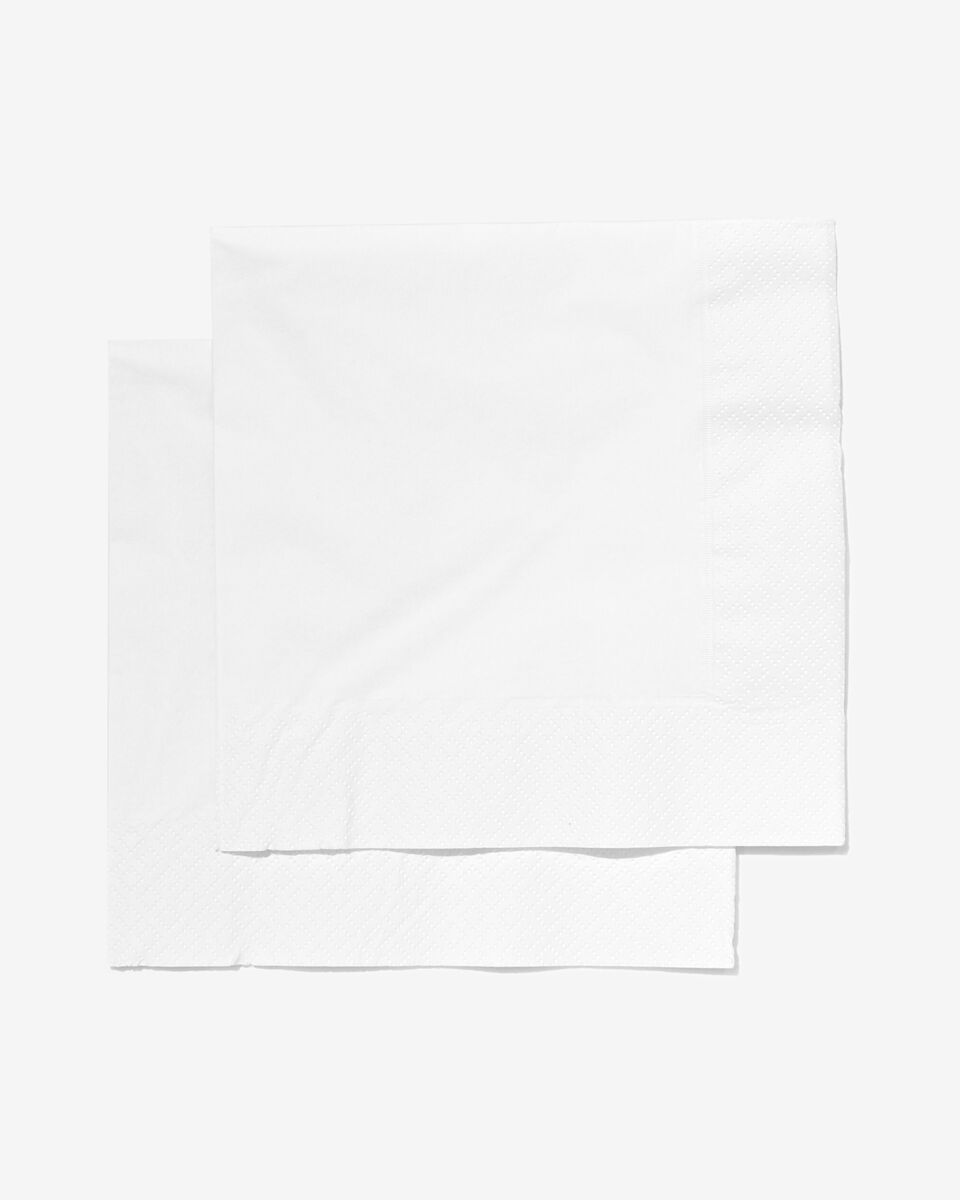 noorden houder Gewaad servetten - 33 x 33 - papier - wit - 20 stuks - HEMA