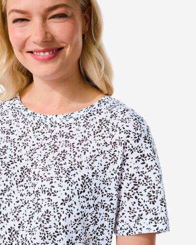 dames t-shirt Annie met linnen wit - 1000031350 - HEMA