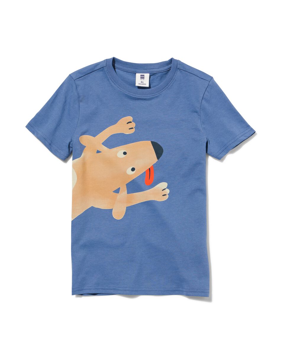 kinder t-shirt hond blauw blauw - 1000030674 - HEMA