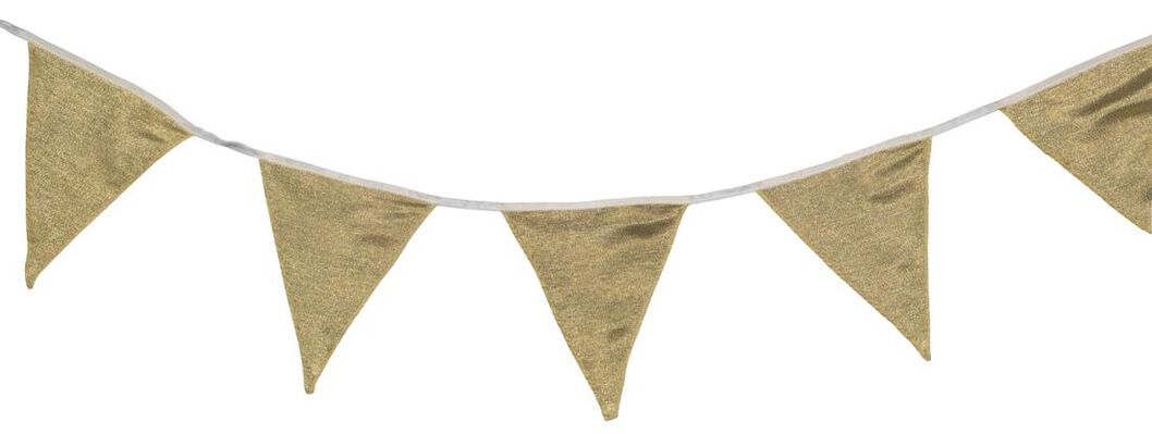 vlaggenlijn textiel 400cm goud met glitters - 14200707 - HEMA