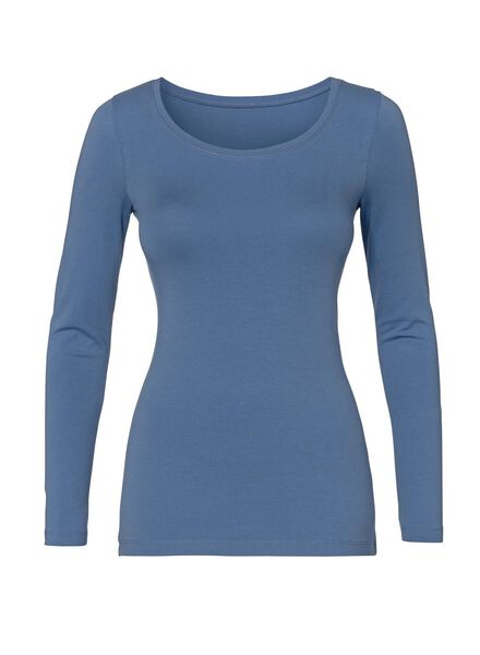 dames basic t-shirt lichtblauw - 1000005557 - HEMA