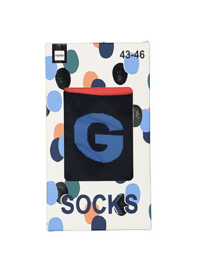 alphabet sokken maat 43/46 grijs - 1000016227 - HEMA