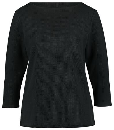 dames-shirt structuur zwart L - 36218078 - HEMA