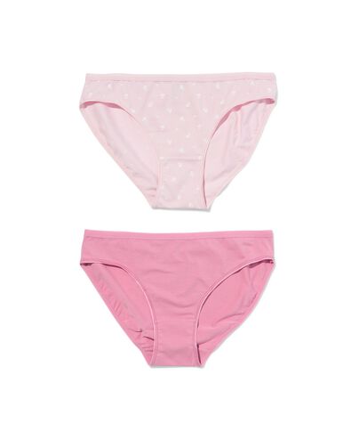 dames slips stretch katoen - 2 stuks roze XL - 19620938 - HEMA