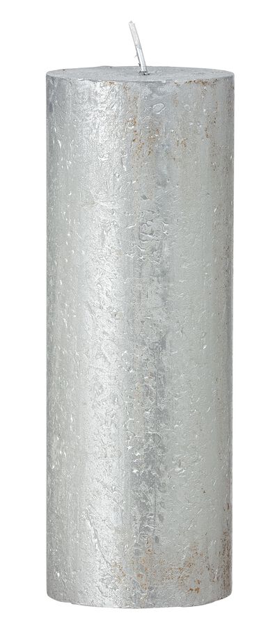 rustieke kaars - 7 x 19 cm - zilver zilver 7 x 19 - 13503218 - HEMA