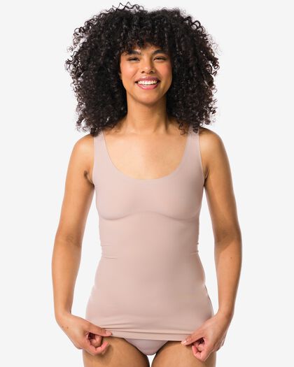 medium corrigerend hemd beige L - 21580523 - HEMA