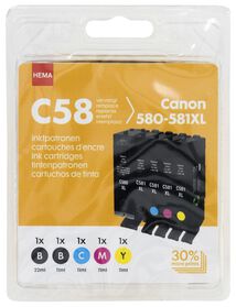HEMA cartridge C58 voor de Canon 580-581XL zwart/kleur - 38300004 - HEMA
